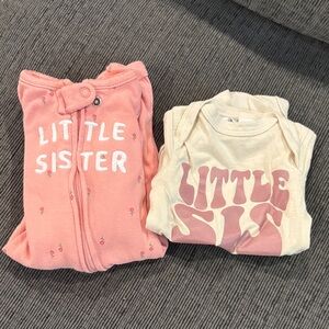 Little Sister footie pajama and onesie
